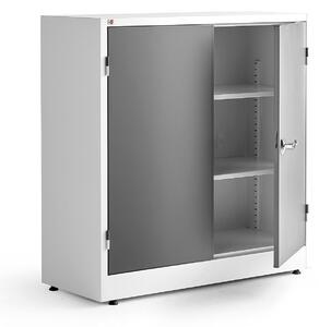 AJ Produkty Kovová skříň STYLE, 1000x1000x400 mm, bílá, tmavě šedé dveře
