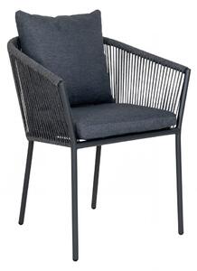 Zahradní jídelní židle Salerno, šedá / černá, 62×59×78 cm – House Nordic