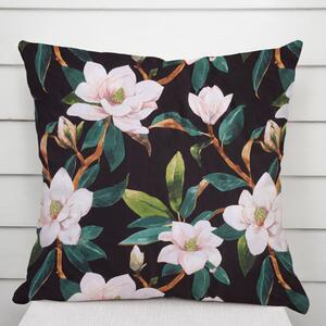 Biante Bavlněný povlak na polštář Sandra SA-300 Květy magnolie na černém 30 x 50 cm