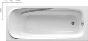 Ravak - Akrylátová obdélníková vana Vanda II, 150x70 cm - bílá