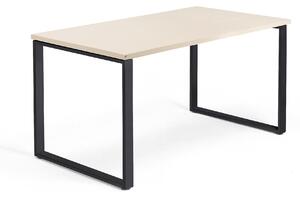 AJ Produkty Psací stůl MODULUS, O-podnož, 1400x800 mm, černý rám, bříza