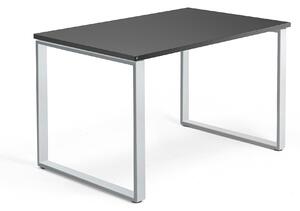 AJ Produkty Psací stůl QBUS, O-podnož, 1200x800 mm, stříbrný rám, černá