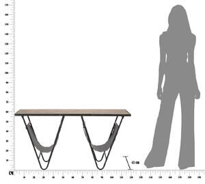 Stůl se stojanem na noviny Mauro Ferretti Coras Double 120x43x62,5 cm, černá/hnědá