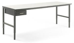 AJ Produkty Pracovní stůl CARGO, 2400x750 mm, 1 zásuvka
