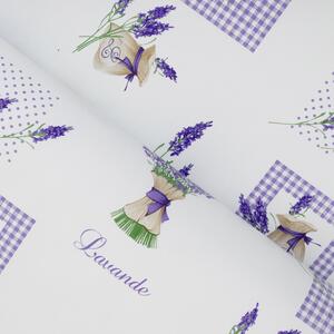 PVC ubrus Levandule na bílém PV-086 - metráž š. 140 cm