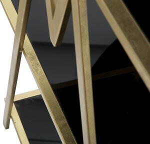 Knihovna/regál Mauro Ferretti Pyrmo 80x44,7x180 cm, zlatá/černá