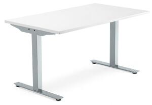 AJ Produkty Psací stůl MODULUS, T-nohy, 1400x800 mm, stříbrný rám, bílá