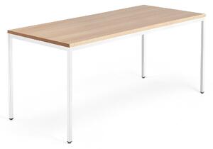 AJ Produkty Psací stůl QBUS, 4 nohy, 1800x800 mm, bílý rám, dub