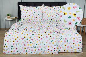 Povlecení mikro BASIC BONETA bílé 140x200 cm kvetiny