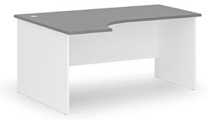 Rohový kancelářský psací stůl PRIMO WHITE, 160x120 cm, levý, bílá/grafit