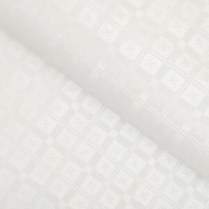 PVC ubrus Bílé vzorované kostičky PV-130 - metráž š. 140 cm