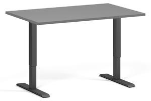 Výškově nastavitelný stůl, 120x80 cm, 1 motor, černá podnož, grafit