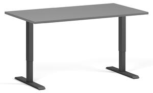 Výškově nastavitelný stůl, 1 motor, 745 - 1235 mm, deska 1400 x 800 mm, černá podnož, grafit