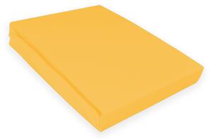 Nyks Jednolůžkové prostěradlo JERSEY STANDARD z bavlny 140 g/m2 Zvolte barvu: Žlutá, Rozměr: 120x200 cm