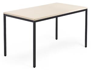 AJ Produkty Psací stůl QBUS, 4 nohy, 1400x800 mm, černý rám, bříza