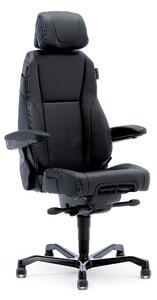 AJ Produkty Kancelářská židle RAMSEY, 24 hod., kožený potah, černá