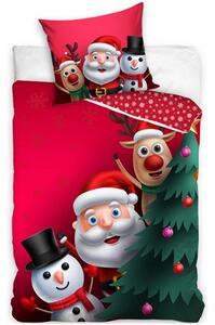 Vánoční ložní povlečení - motiv Pozdravy ze severního pólu - 100% bavlna Renforcé - 70 x 90 cm + 140 x 200 cm
