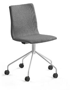 AJ Produkty Konferenční židle OTTAWA, s kolečky, šedá, bílý rám