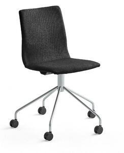 AJ Produkty Konferenční židle OTTAWA, s kolečky, černá, šedý rám
