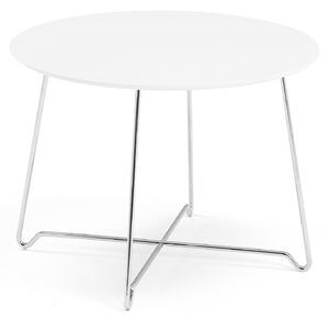AJ Produkty Konferenční stolek IRIS, Ø700 mm, chrom, bílá deska