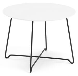 AJ Produkty Konferenční stolek IRIS, Ø700 mm, černá, bílá deska