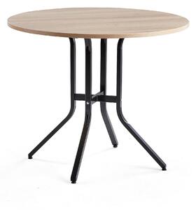 AJ Produkty Stůl VARIOUS, Ø1100 mm, výška 900 mm, černá, dub