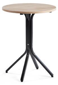 AJ Produkty Stůl VARIOUS, Ø700 mm, výška 900 mm, černá, dub