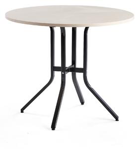 AJ Produkty Stůl VARIOUS, Ø1100 mm, výška 900 mm, černá, bříza