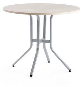 AJ Produkty Stůl VARIOUS, Ø1100 mm, výška 900 mm, stříbrná, bříza