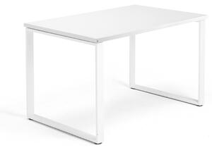 AJ Produkty Psací stůl QBUS, O-podnož, 1200x800 mm, bílý rám, bílá