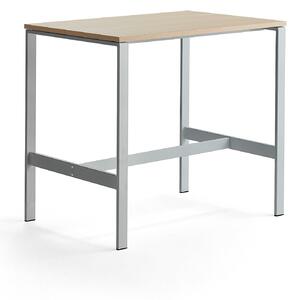 AJ Produkty Stůl VARIOUS, 1200x800 mm, výška 1050 mm, stříbrné nohy, dub