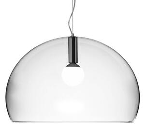 Závěsná svítidlo Kartell, Big FL/Y, stmívatelné, Transparentní, Obývací pokoj, Plast, Design