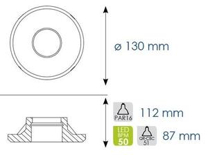 BPM 10123.01.TR.WH-WH.GU Zápustné svítidlo ZENIT PAR 16 max. 50W GU10 Ø130 - BPM-WHITE (CRISMOSIL/MODULAR) (starý kód: 10123.02