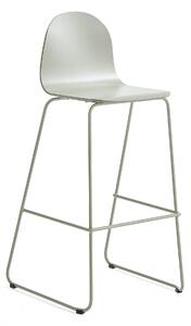 AJ Produkty Barová židle GANDER, výška sedáku 790 mm, lakovaná skořepina, zelenošedá