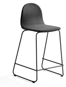 AJ Produkty Barová židle GANDER, výška sedáku 630 mm, polstrovaná, šedá