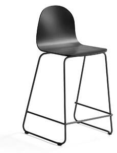 AJ Produkty Barová židle GANDER, výška sedáku 630 mm, lakovaná skořepina, černá