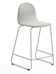 AJ Produkty Barová židle GANDER, výška sedáku 630 mm, polstrovaná, zelenošedá