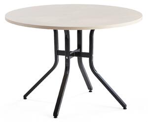 AJ Produkty Stůl VARIOUS, Ø1100 mm, výška 740 mm, černá, bříza