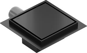 Mexen Flat nerezová podlahová vpusť 12x12 cm, černá, 1710012