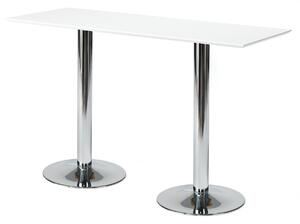 AJ Produkty Barový stůl BIANCA, 1800x700 mm, HPL, bílá/chrom