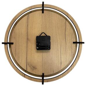 Dřevěné nástěnné hodiny s přírodním motivem Designová dekorace | SENTOP HDF0587-GOLD-OAK