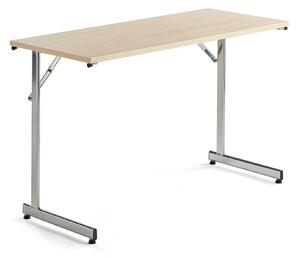 AJ Produkty Skládací stůl CLAIRE, 1200x500 mm, bříza, chrom