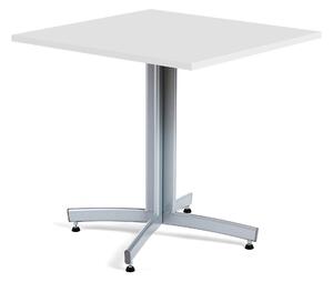 AJ Produkty Kavárenský stolek SANNA, 700x700 mm, bílá/hliníkově šedá