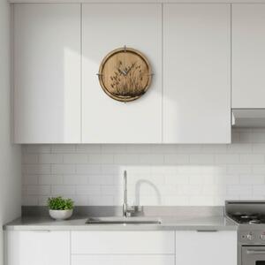 Dřevěné nástěnné hodiny s přírodním motivem Designová dekorace | SENTOP HDF0587-GOLD-OAK
