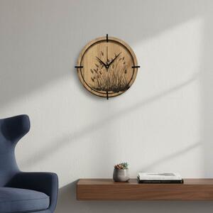 Dřevěné nástěnné hodiny s přírodním motivem Designová dekorace | SENTOP HDF0587-GOLD-OAK