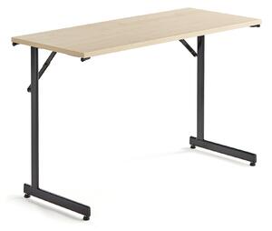 AJ Produkty Skládací stůl CLAIRE, 1200x500 mm, bříza, černá