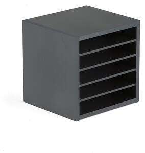 AJ Produkty Přihrádkový modul MODULUS, 5 přihrádek, černá