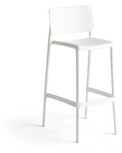 AJ Produkty Barová židle RIO, výška sedáku 750 mm, bílá