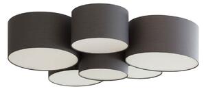 Stropní Lampa Lindby, Maureka, stmívatelné, Černá, Obývací pokoj, Tkanina / Textil, Moderní