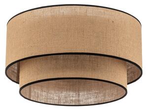Stropní Lampa Euluna, Boho jute & black, stmívatelné, Hnědá / Rezavá, Obývací pokoj, Tkanina / Textil, Boho